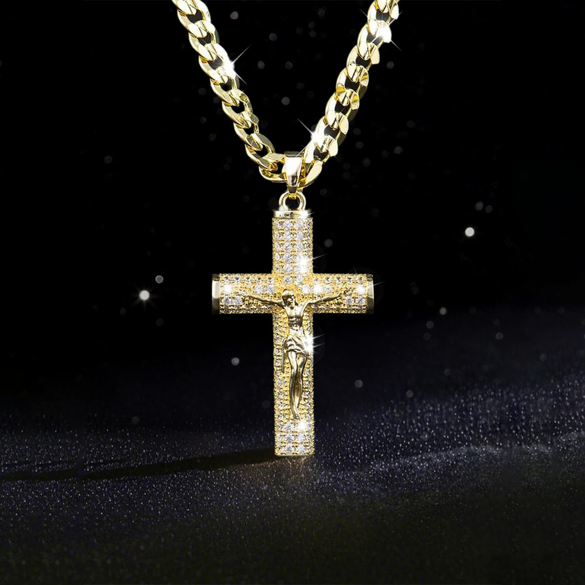 Men'S Fashion Gold Chain - Gold-Plated Cross Necklace for Men Advanced