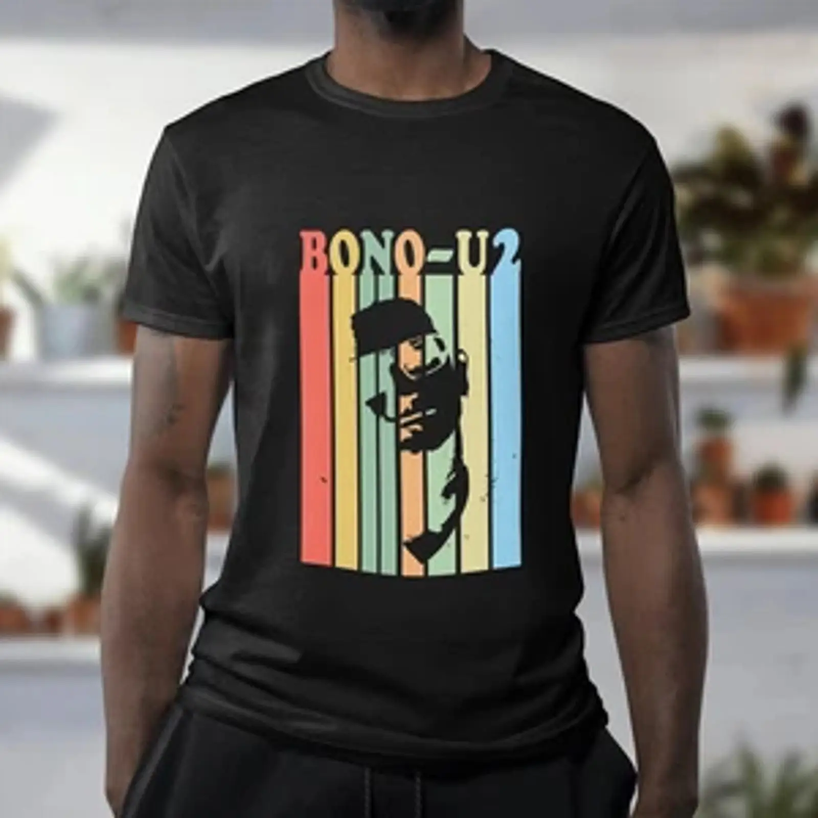 Mens Fashion In 1980S - BONO U2 T Shirt Music Legend