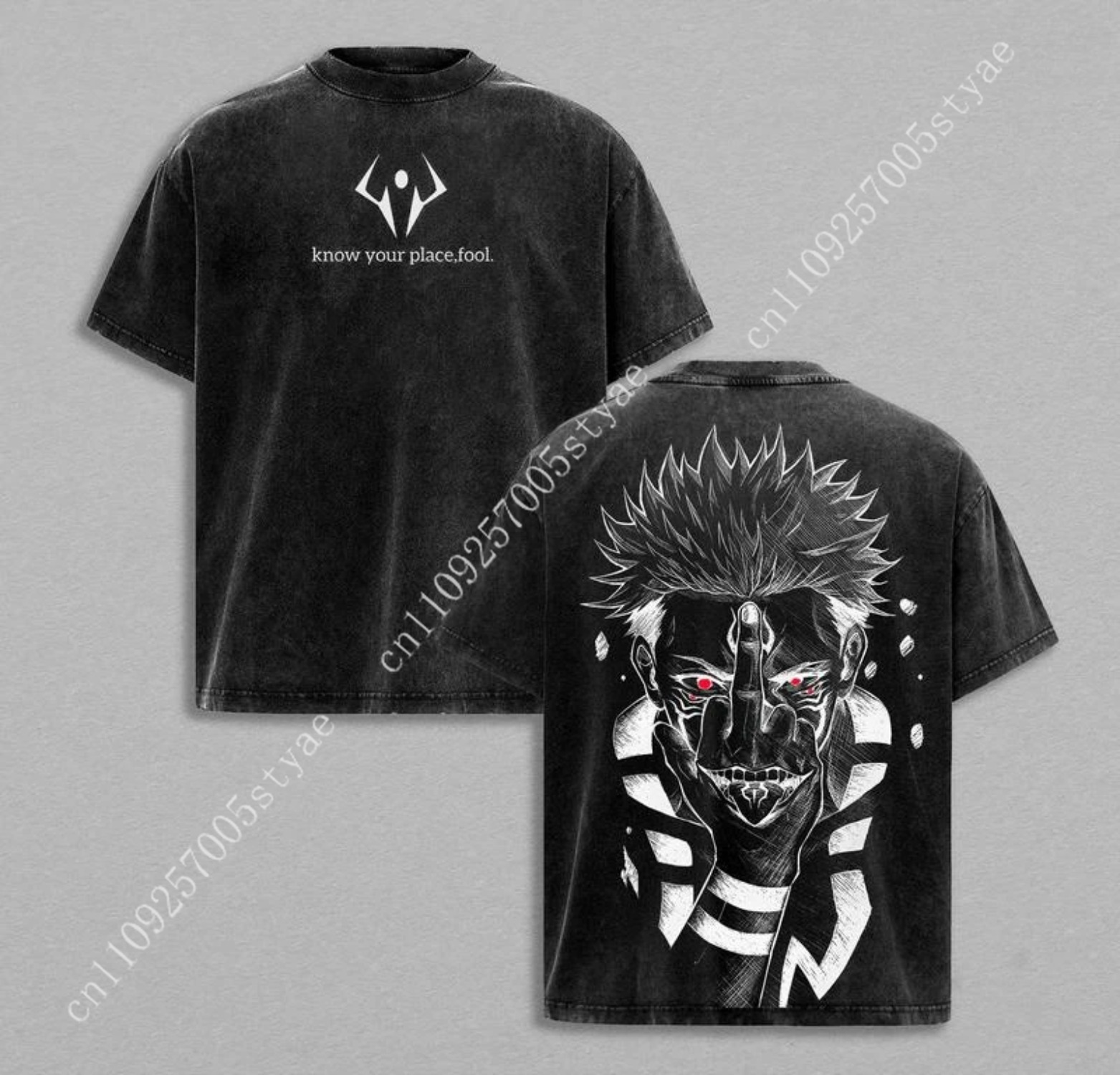 Graphic Tee Oversized - Anime Ryomen Sukuna Graphic T-shirt Vintage
