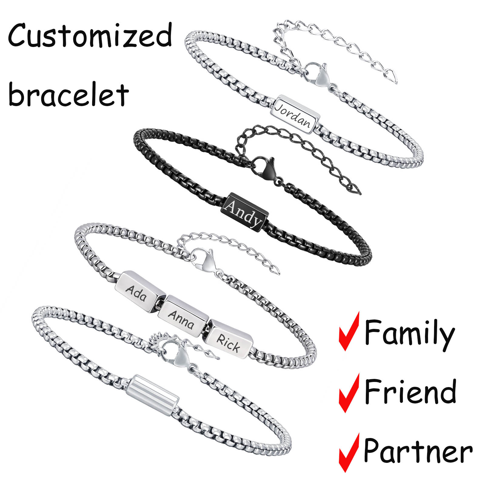 Custom Bracelet Wear-Resistant - Men'S Fashion Gold Chain recension och pris