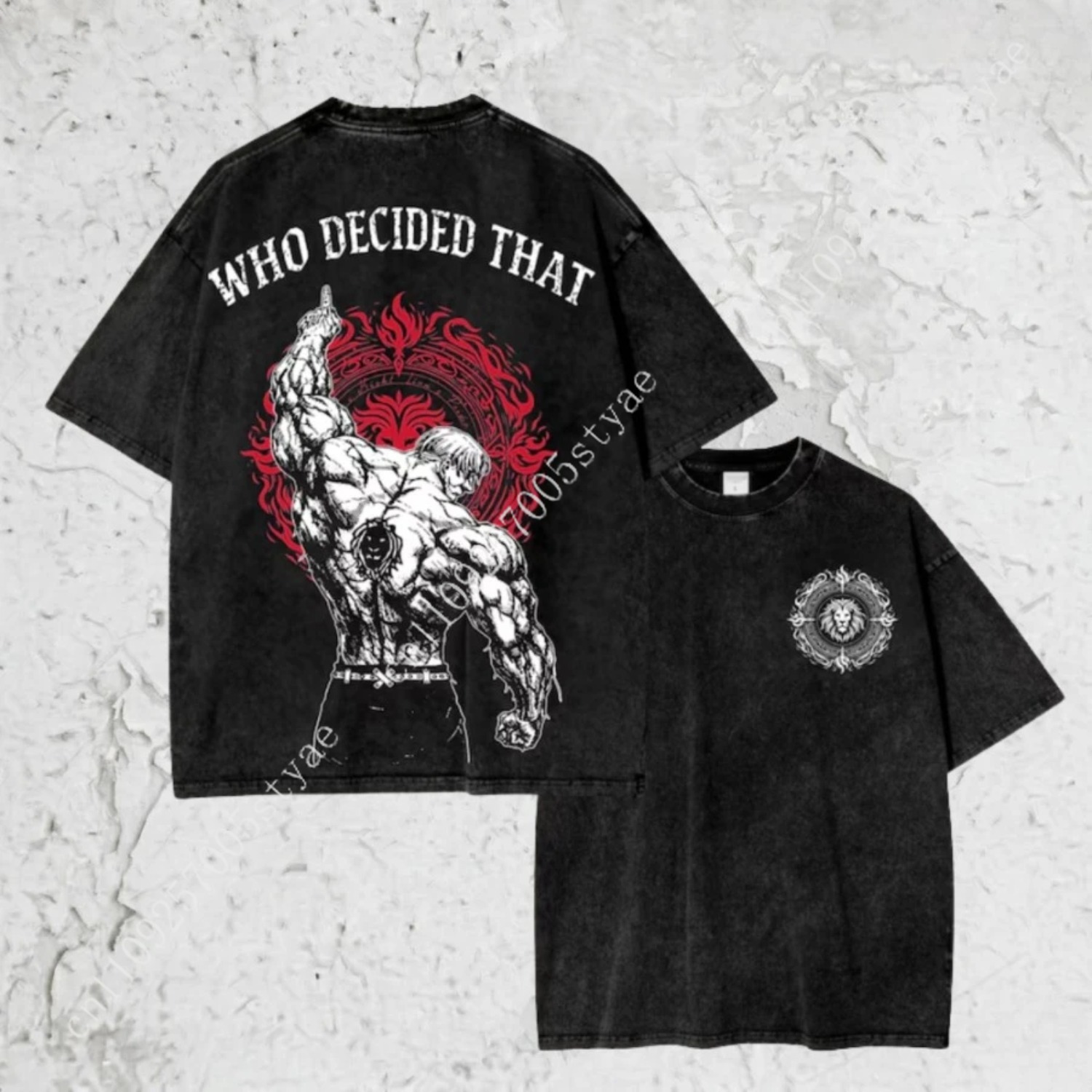 Vintage Washed Shirt, Escanor  - Graphic Tee Oversized recension och pris