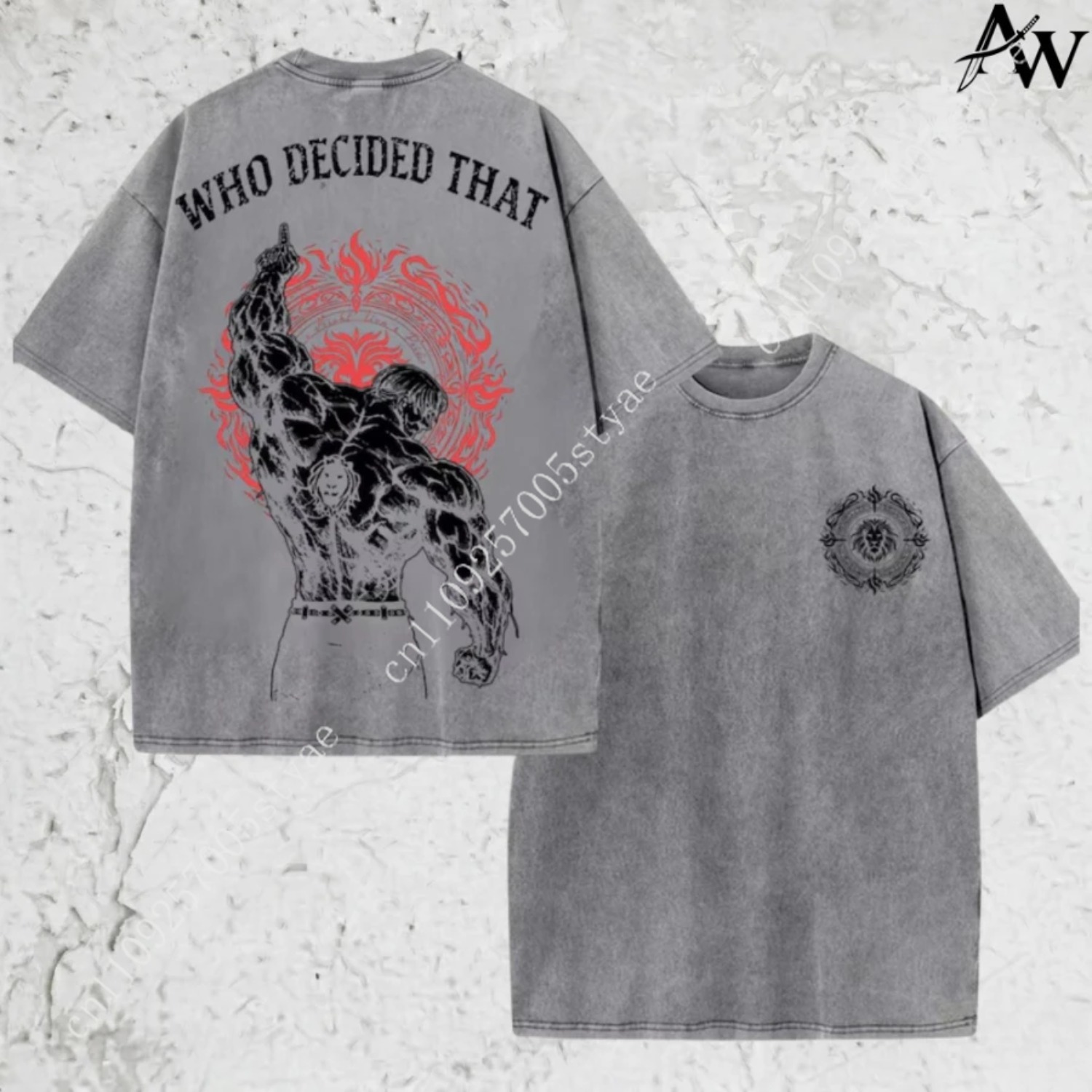 Vintage Washed Shirt, Escanor  - Graphic Tee Oversized recension och pris