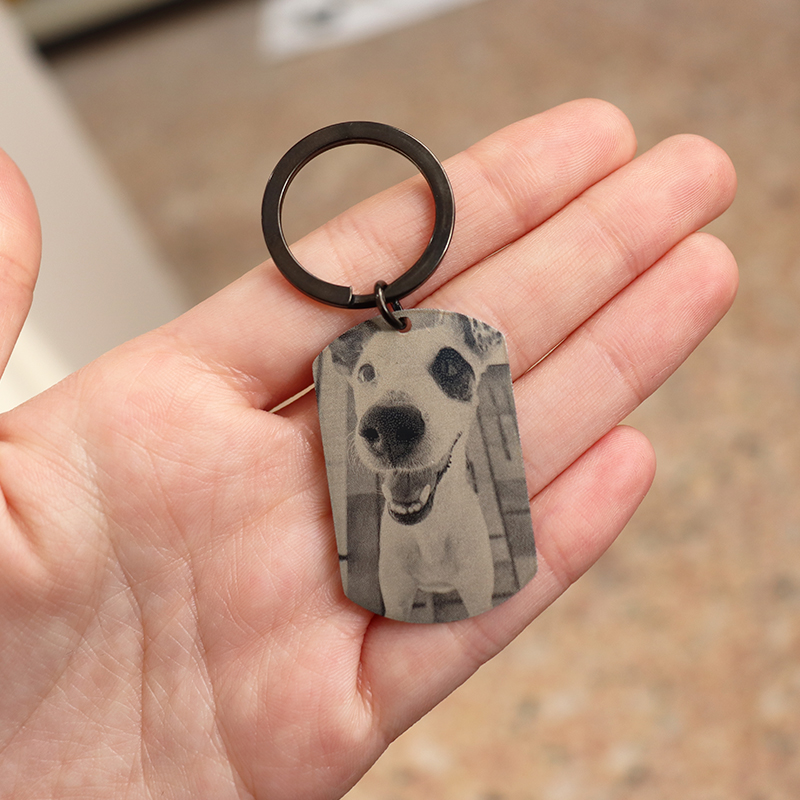 Custom Engrave Photo Keychain  - Men'S Fashion Gold Chain recension och pris