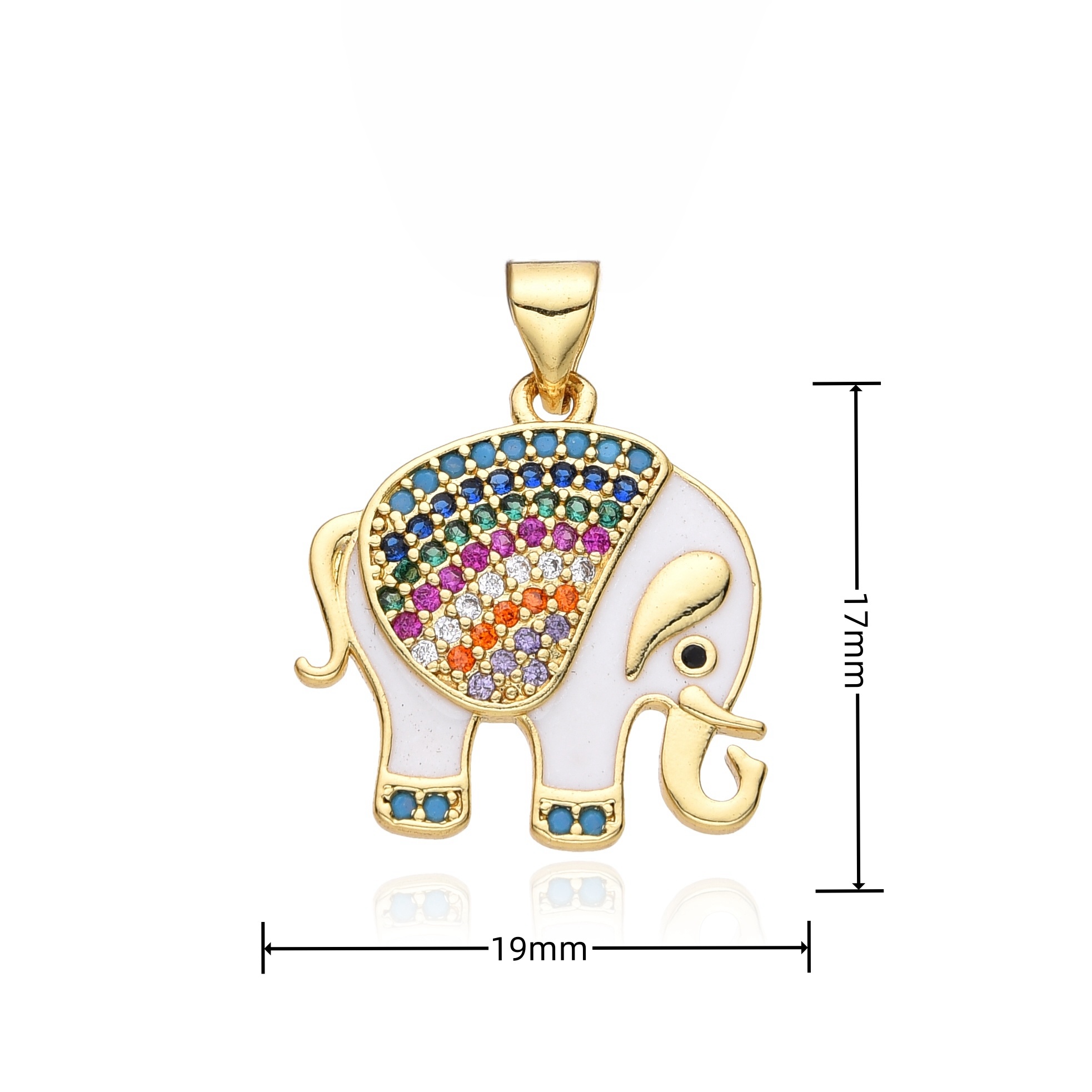 Colorful Elephant Charms Cubic - Men'S Fashion Gold Chain recension och pris