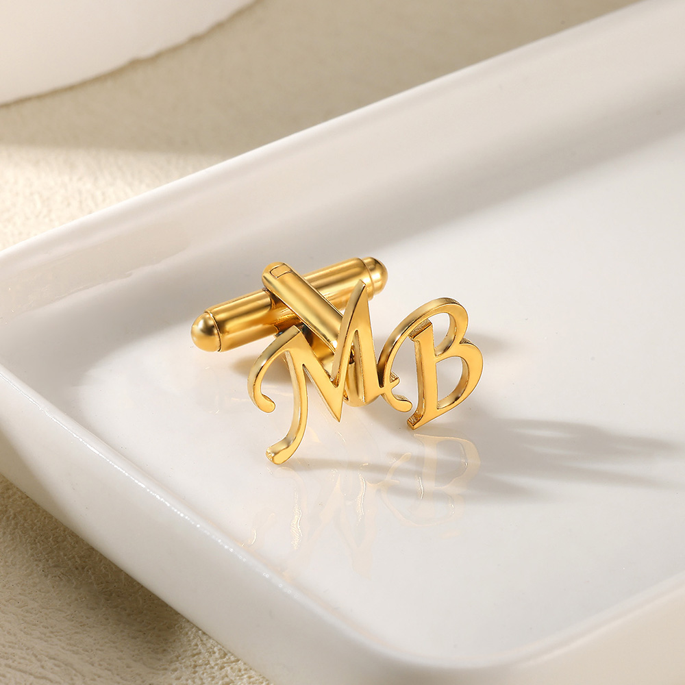 Customized Initial Letter Cuff - Men'S Fashion Gold Chain recension och pris