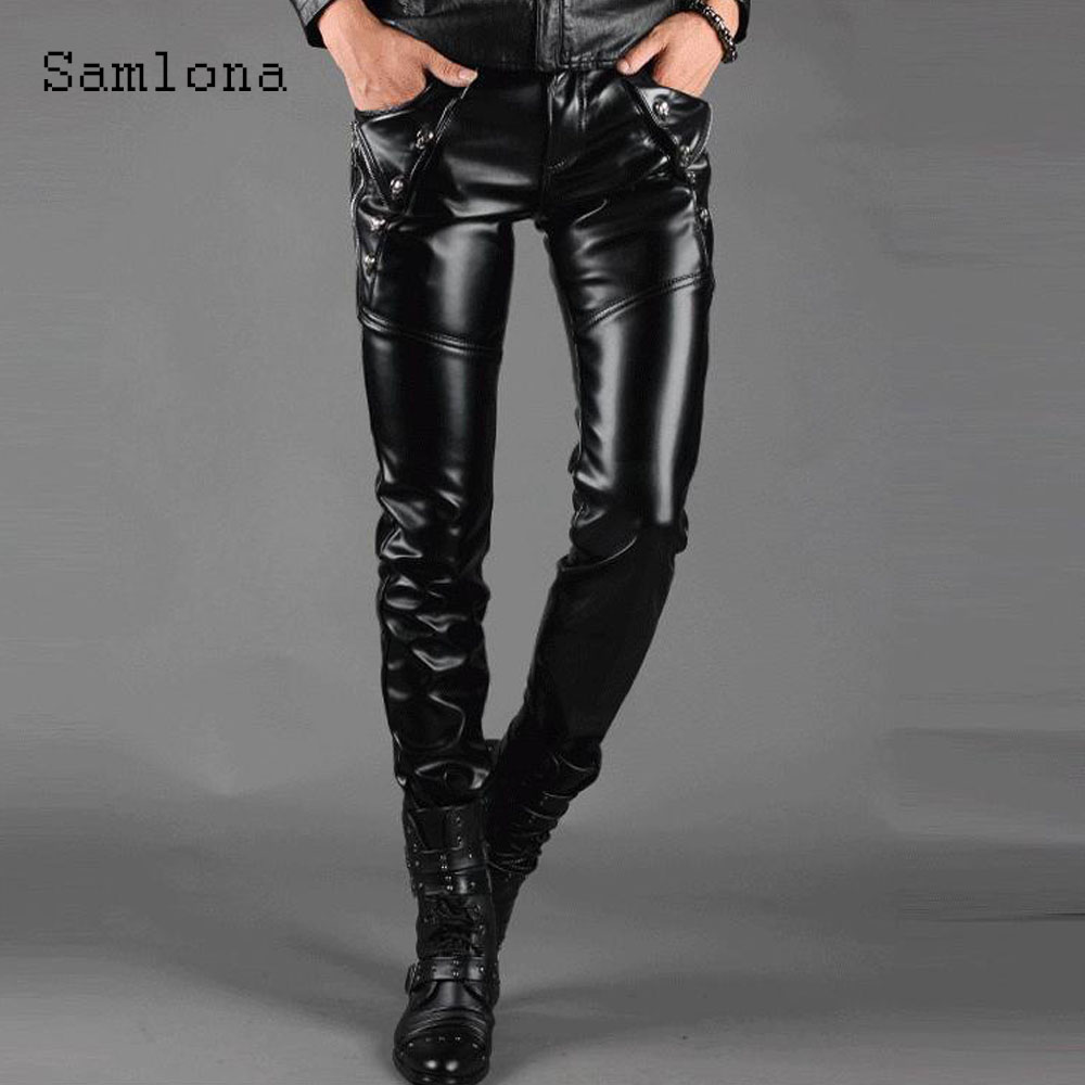 Sexy Grunge Pu Leather Pants M - Men'S Fashion Pants 2025 recension och pris