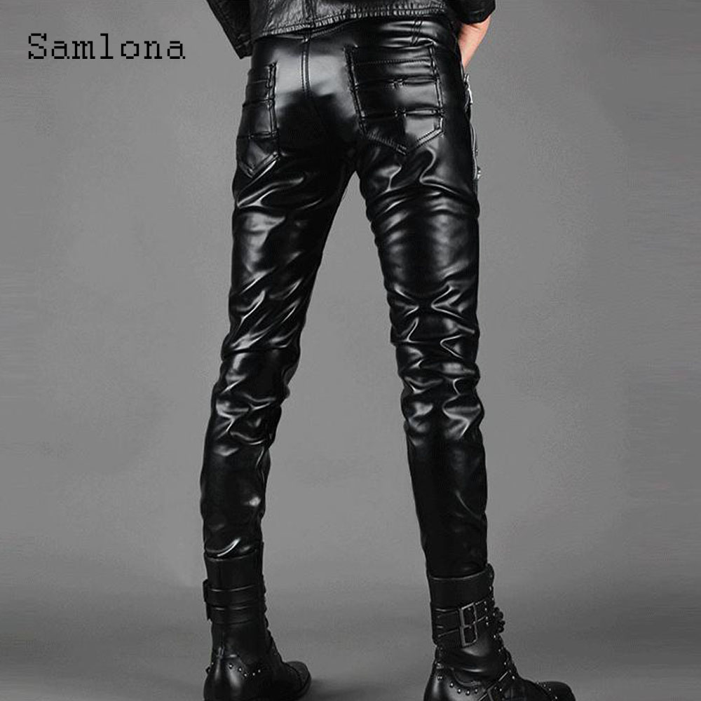 Sexy Grunge Pu Leather Pants M - Men'S Fashion Pants 2025 recension och pris