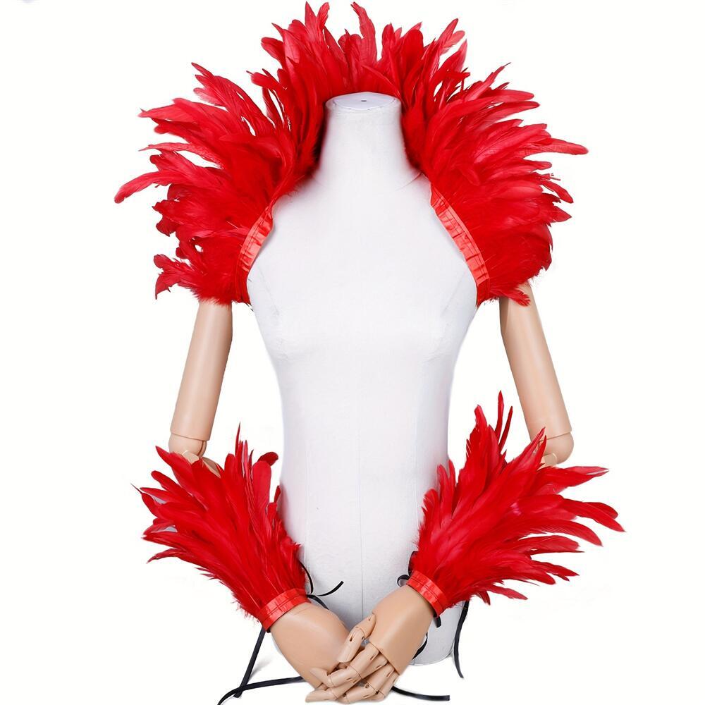 Elegant Red Feathers Women's S - Men Fashion Rave recension och pris