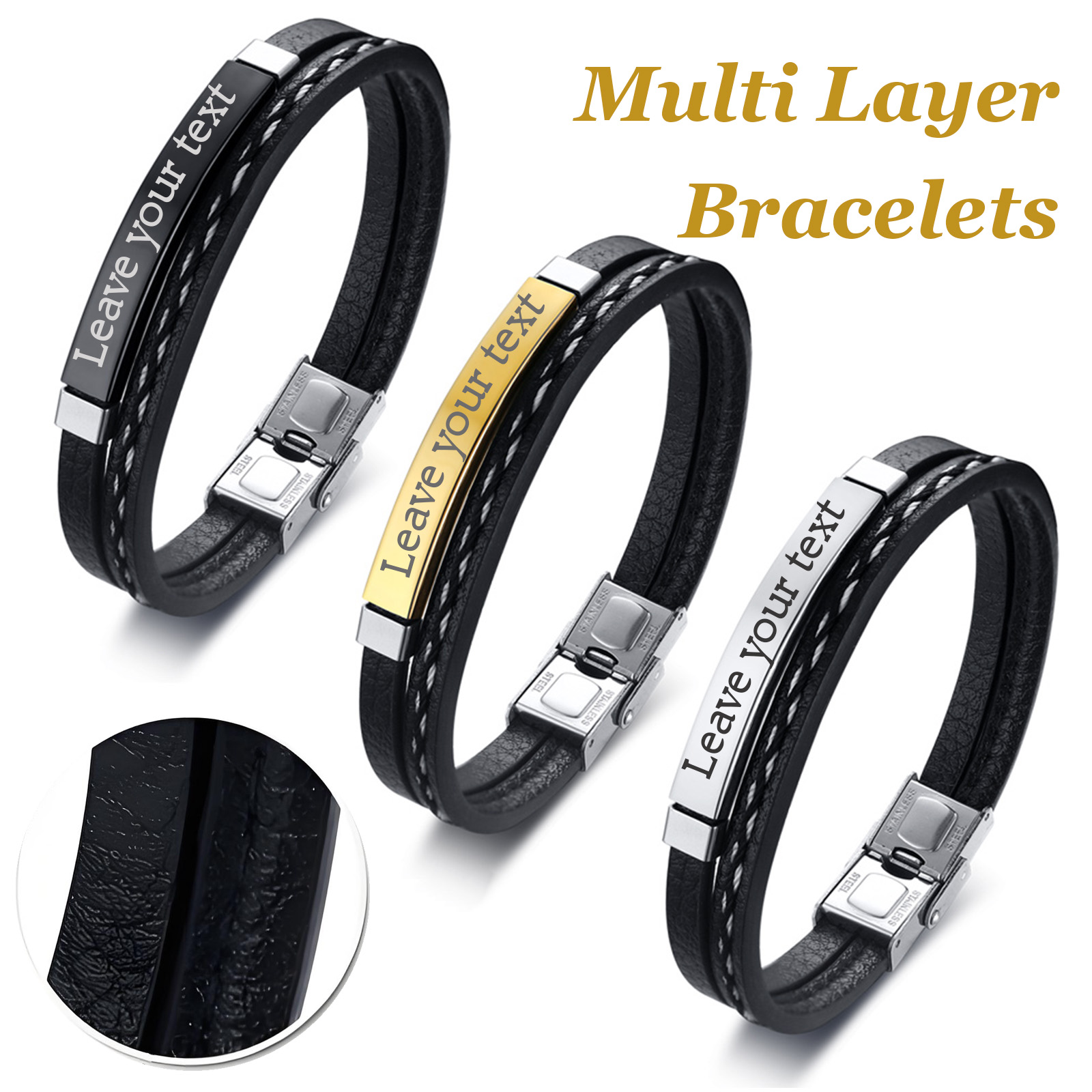 Dual-Layer Commission Braided  - Men'S Fashion Gold Chain recension och pris